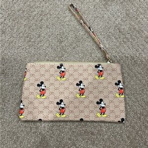 Mickey Mouse Print Clutch Bag